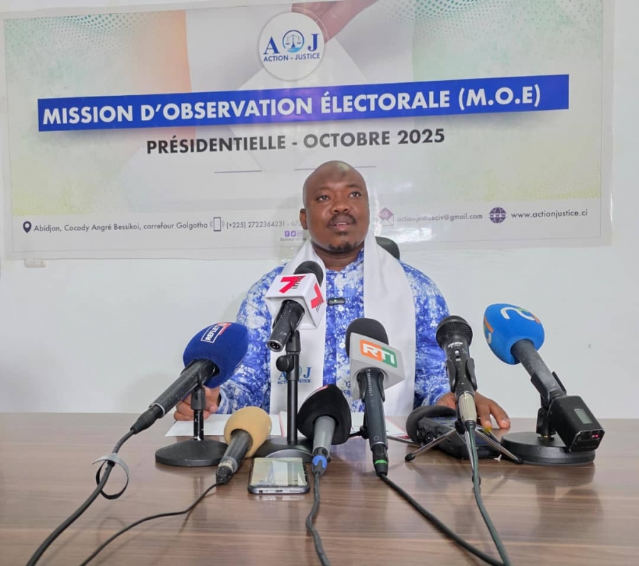 Présidentielle 2025 : l&#039;ONG Action Justice sensibilise pour une élection présidentielle apaisée en Côte d’Ivoire