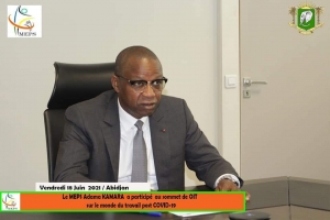 Sommet de l’OIT sur le monde du travail post-COVID 19 / Maître Adama KAMARA présente les grandes mesures mises en place par l’Etat de Côte d’Ivoire pour lutter contre la COVID-19