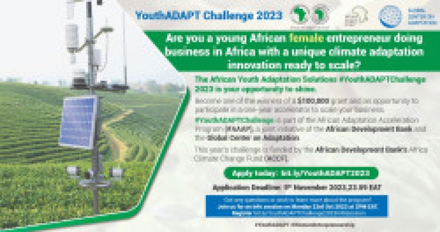 Appel à candidatures/Concours YouthADAPT 2023 : donner aux femmes africaines les moyens de lutter contre le changement climatique