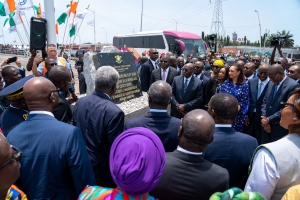 Côte d’Ivoire : Tiémoko Meyliet Koné ouvre officiellement à la circulation l’échangeur du carrefour Akwaba à Port-Bouet