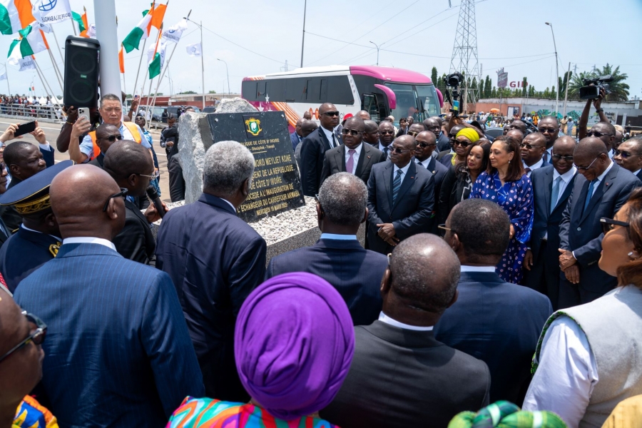 Côte d’Ivoire : Tiémoko Meyliet Koné ouvre officiellement à la circulation l’échangeur du carrefour Akwaba à Port-Bouet