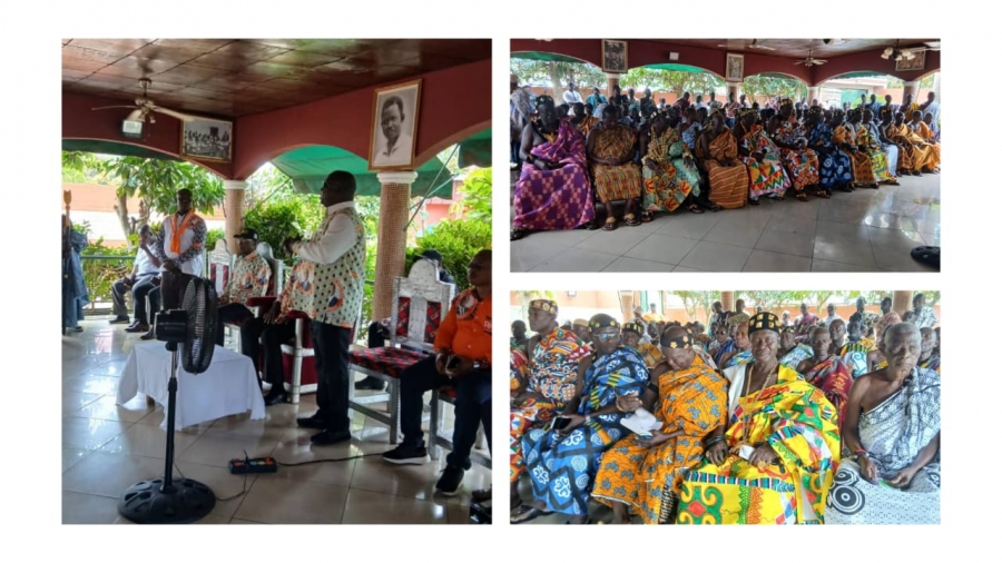 Côte d’Ivoire-Présidentielle 2025 : Adjoumani échange avec la chefferie traditionnelle à Transua, avant le grand meeting du candidat du RHDP à Bondoukou