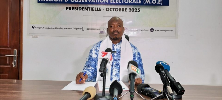 Côte d’Ivoire-Présidentielle 2025 : l’ONG Action Justice alerte et appelle à la responsabilité collective