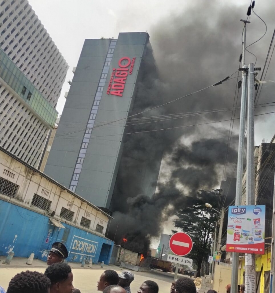 Côte d'Ivoire: un incendie se déclare à l’Apart hôtel Adagio à Abidjan
