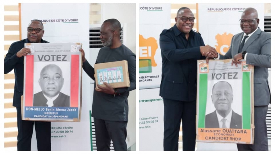 Côte d’Ivoire : chaque candidat à la présidentielle reçoit 100 000 affiches et 10 000 spécimens de bulletins de vote