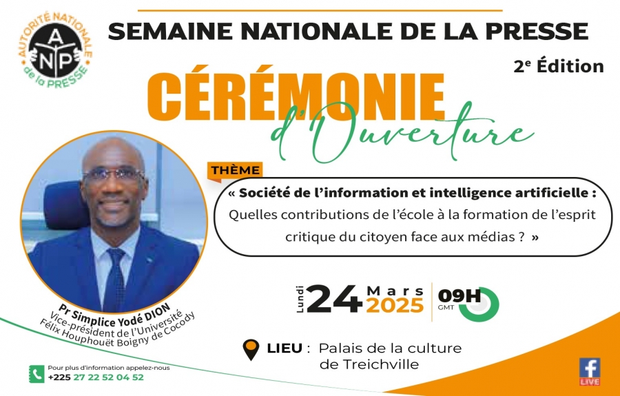 Côte d’Ivoire-Semaine nationale de la presse : « société de l’information et intelligence artificielle : quelles contributions de l’école à la formation de l’esprit critique du citoyen face aux médias ? » (Panel 2)