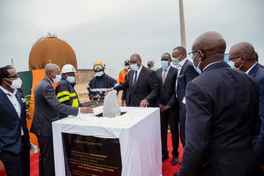 Le PM Hamed Bakayoko lance les travaux d’une sphère de stockage de gaz de 12.000 tonnes