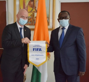 Football: Infantino et Mosepe reçu en audience par le  Ministre  DANHO Paulin
